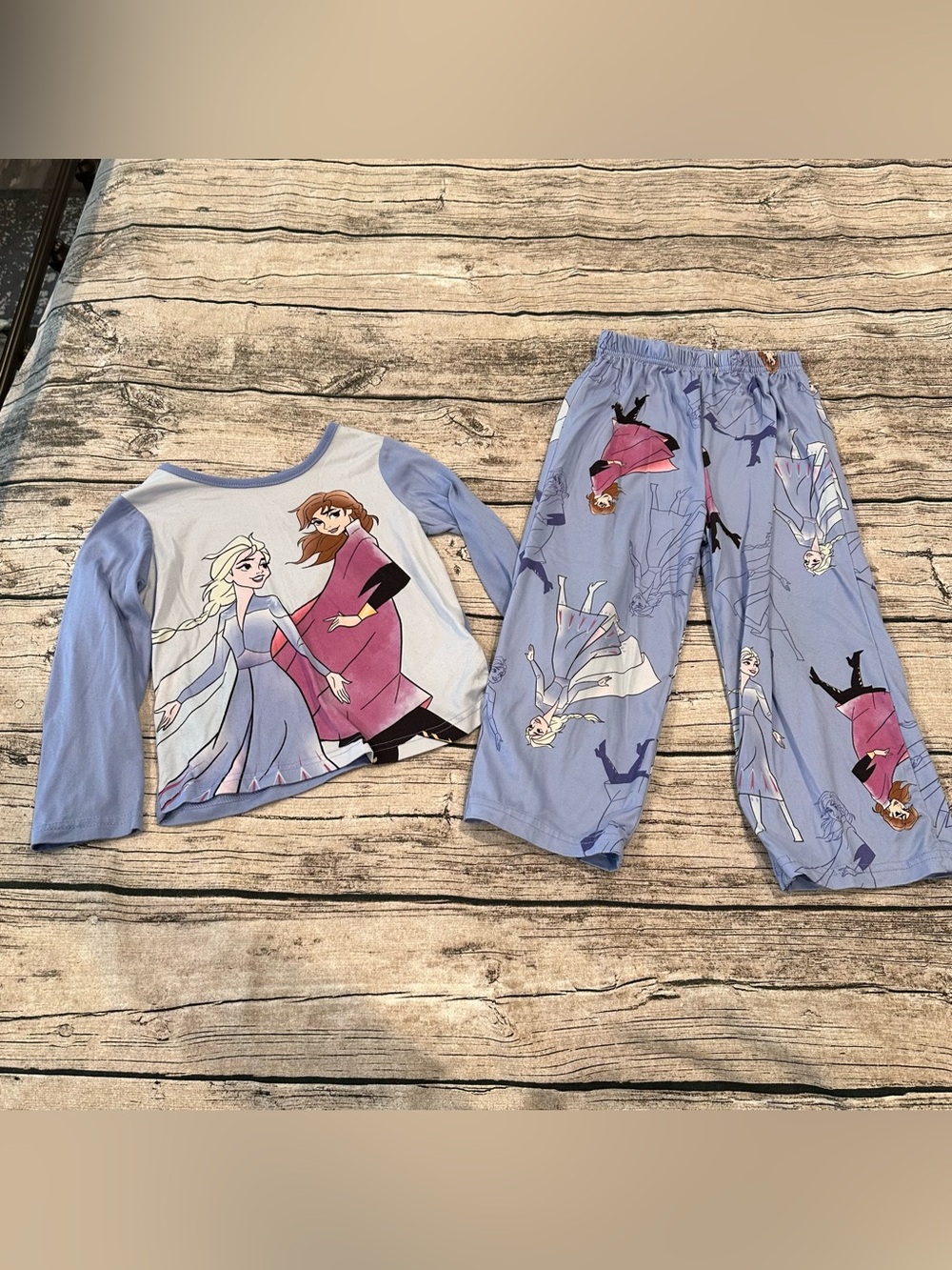 Disney Girls’ Light Blue Frozen-Themed Pajama Set Size 4t